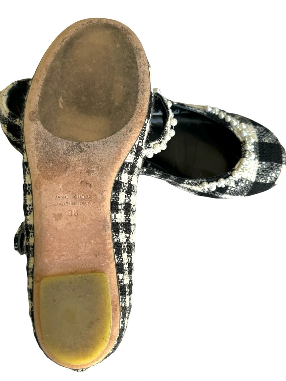 Simone Rocha Mary Jane Tweed Pearl Flats - Picture 12 of 15
